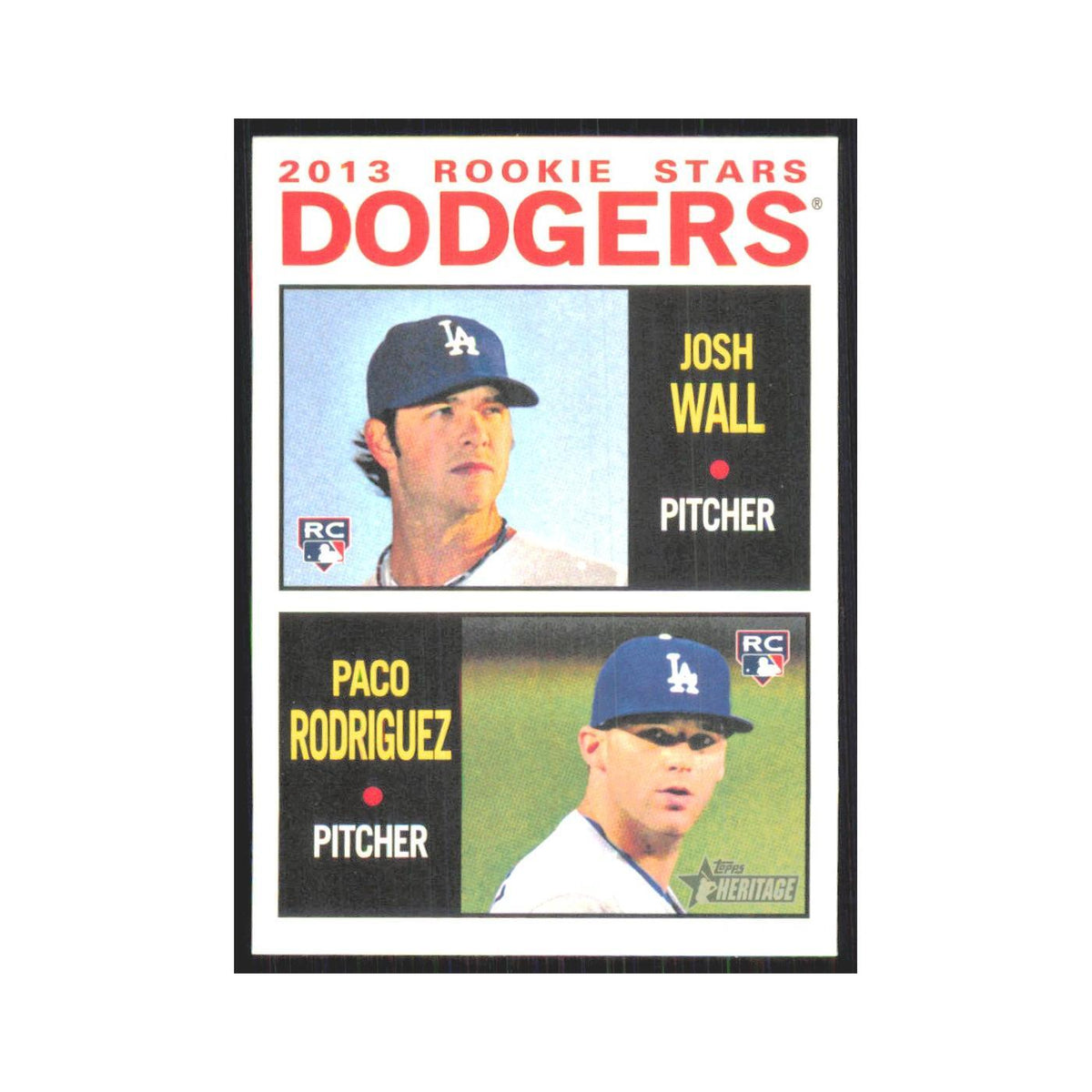 2013 Topps Heritage Josh Wall/Paco Rodriguez RC Dodgers #14