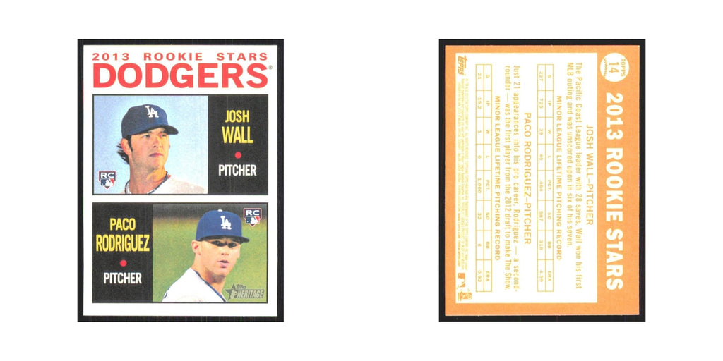 2013 Topps Heritage Josh Wall/Paco Rodriguez RC Dodgers #14