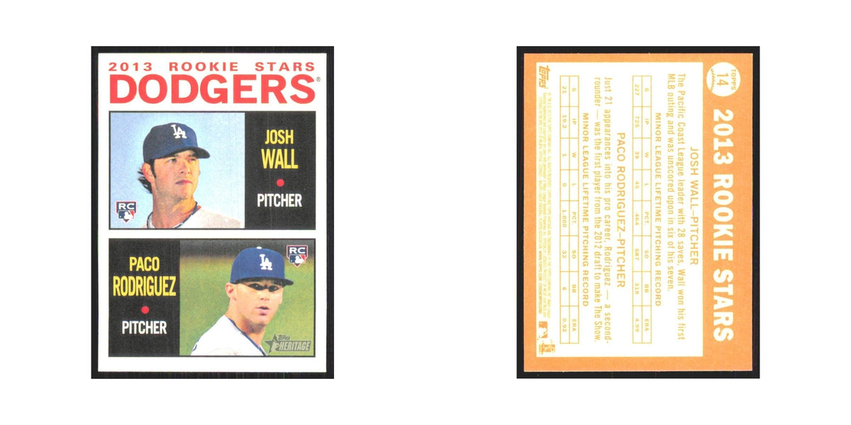 2013 Topps Heritage Josh Wall/Paco Rodriguez RC Dodgers #14