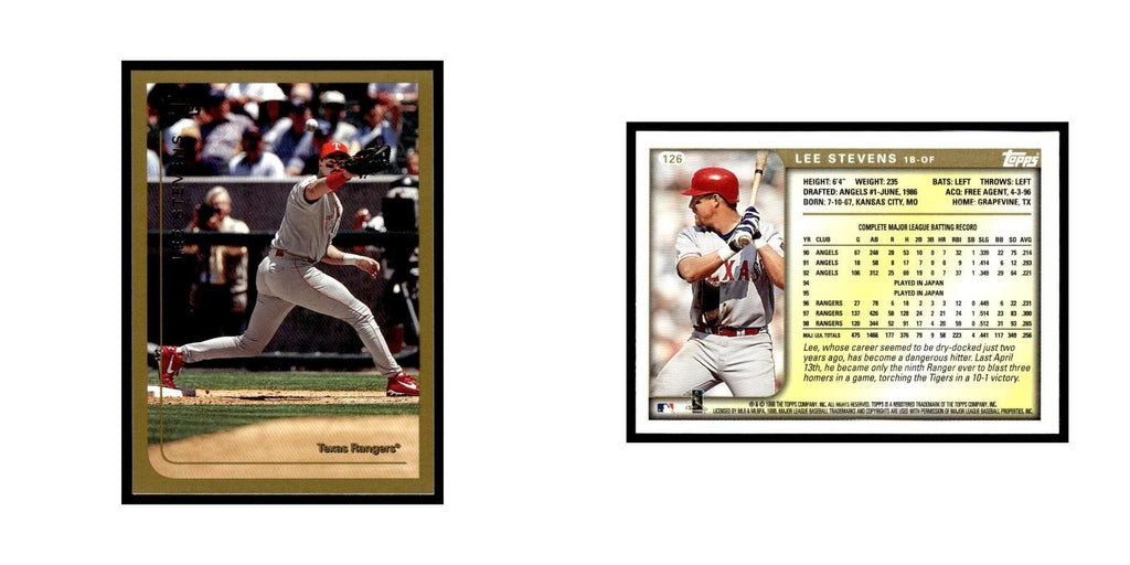 Lee Stevens 1999 Topps #126 Texas Rangers Baseball Card NM