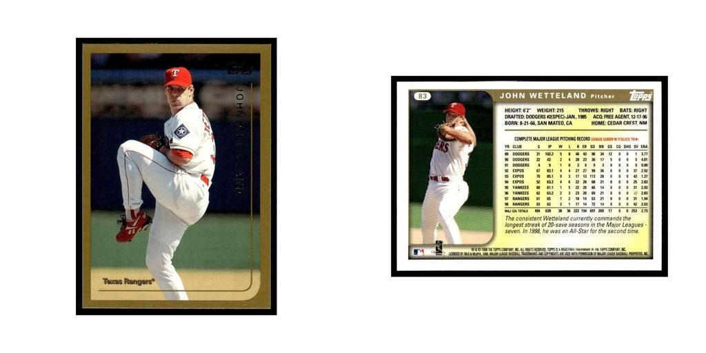 John Wetteland 1999 Topps #83 Texas Rangers Baseball Card NM