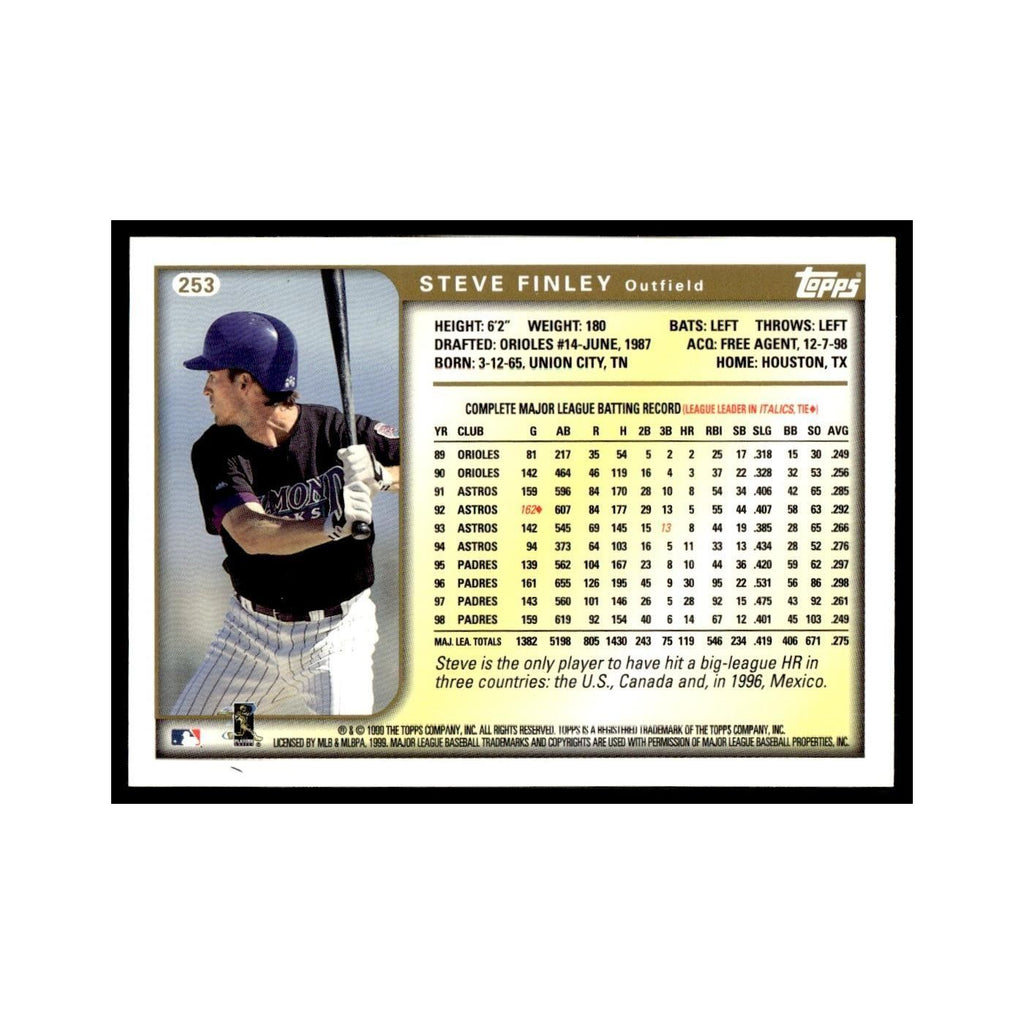 Steve Finley 1999 Topps #253 Arizona Diamondbacks Baseball Card NM