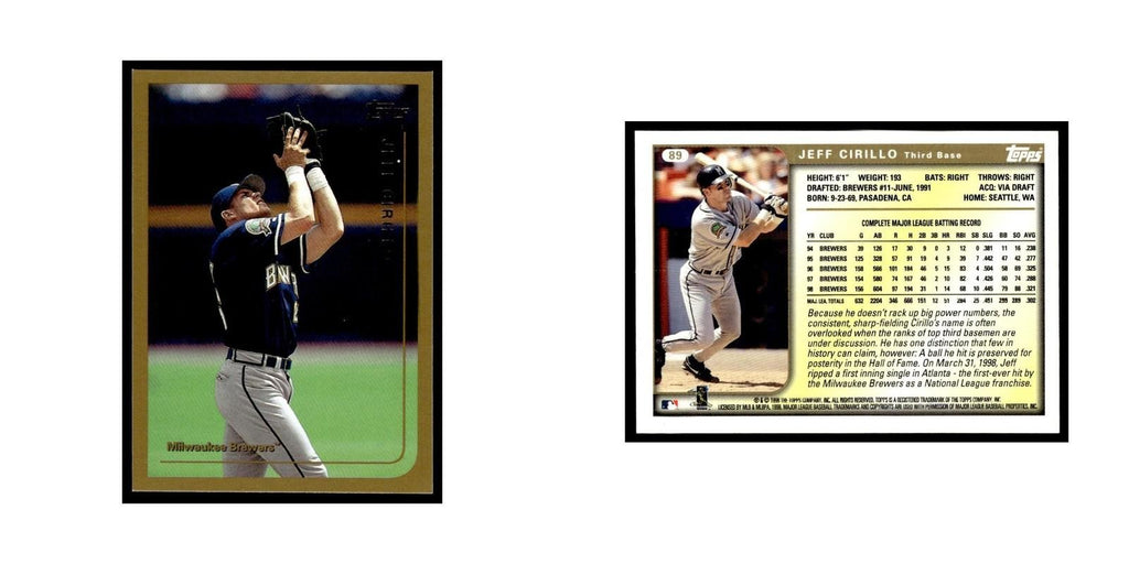 Jeff Cirillo 1999 Topps #89 Milwaukee Brewers Baseball Card NM