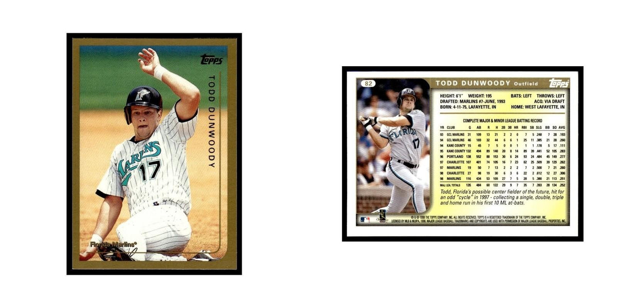Todd Dunwoody 1999 Topps #82 Florida Marlins Baseball Card NM