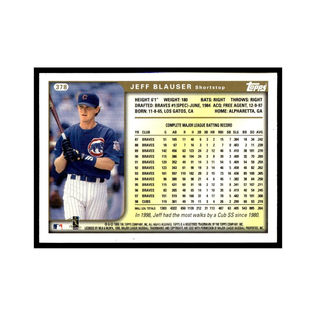 Jeff Blauser 1999 Topps #378 Chicago Cubs Baseball Card NM