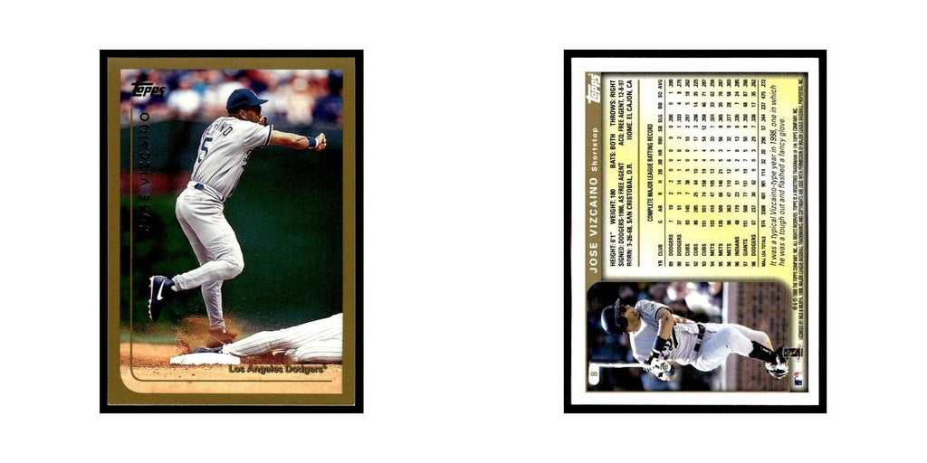 Jose Vizcaino 1999 Topps #8 Los Angeles Dodgers Baseball Card NM
