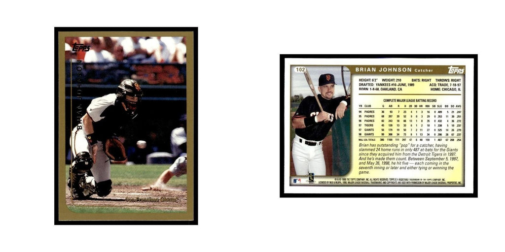 Brian Johnson 1999 Topps #102 San Francisco Giants Baseball Card NM