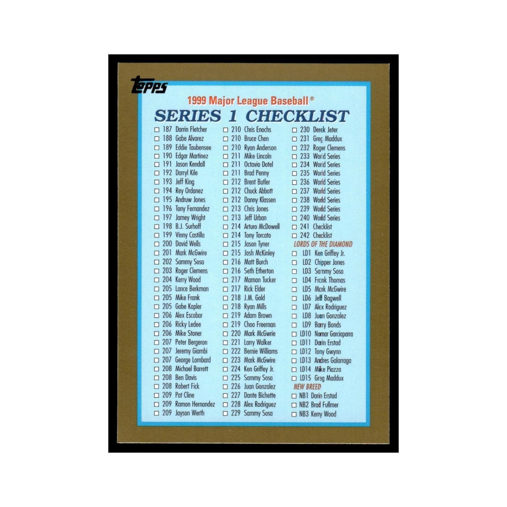 Series 1 Checklist 1999 Topps #242 Baseball Card NM