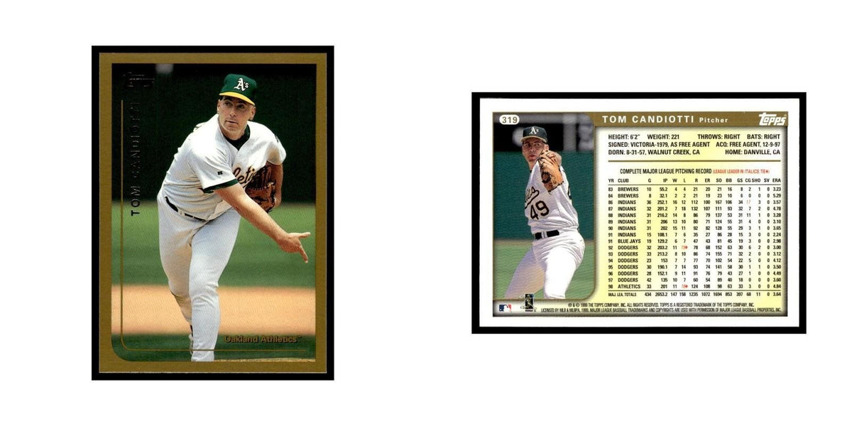 Tom Candiotti 1999 Topps #319 Oakland Athletics Baseball Card NM