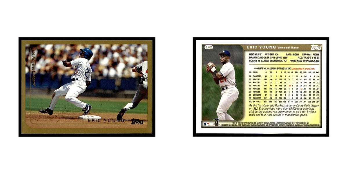 Eric Young 1999 Topps #142 Los Angeles Dodgers Baseball Card NM