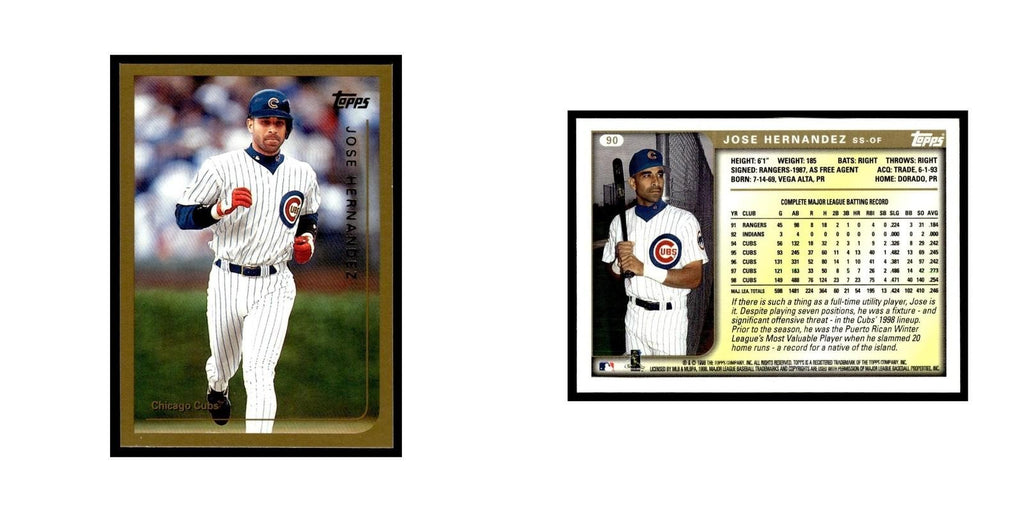 Jose Hernandez 1999 Topps #90 Chicago Cubs Baseball Card NM