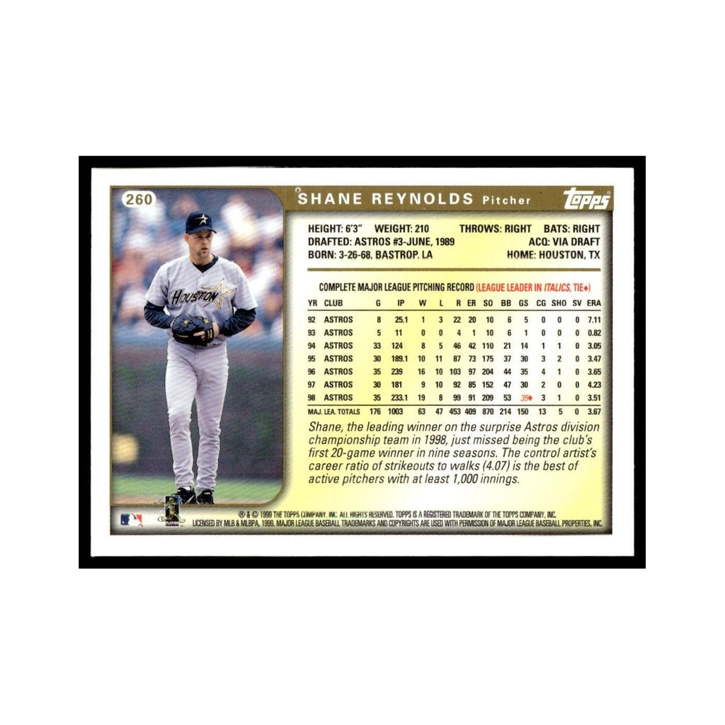 Shane Reynolds 1999 Topps #260 Houston Astros Baseball Card NM