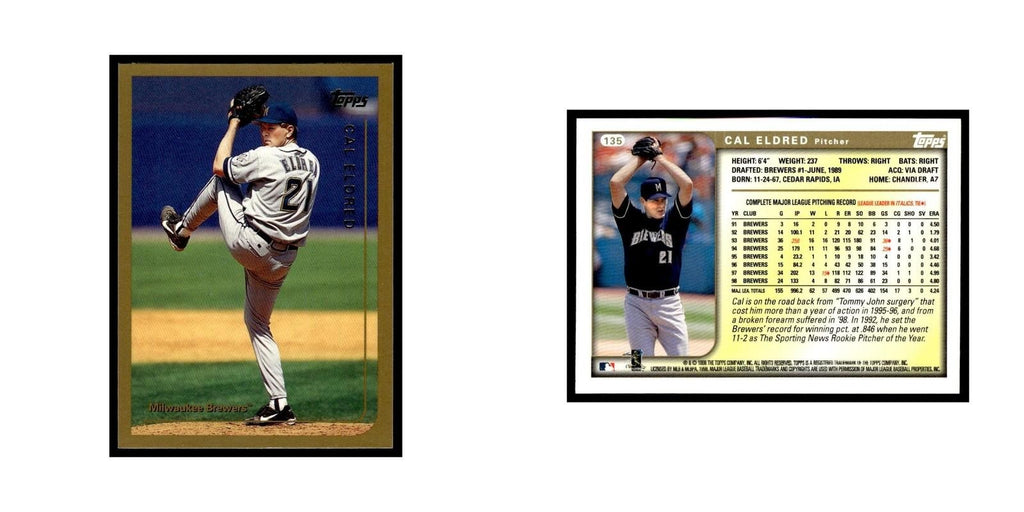 Cal Eldred 1999 Topps #135 Milwaukee Brewers Baseball Card NM
