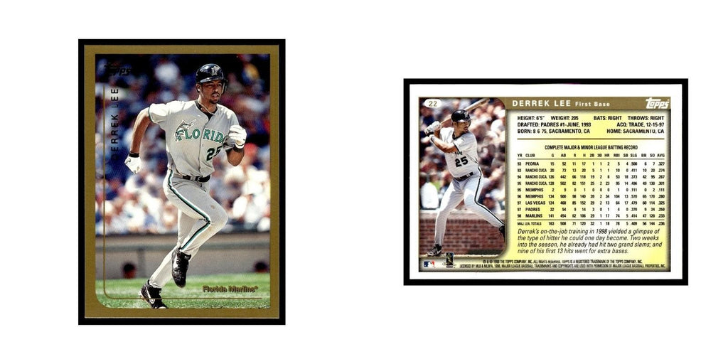 Derrek Lee 1999 Topps #22 Florida Marlins Baseball Card NM