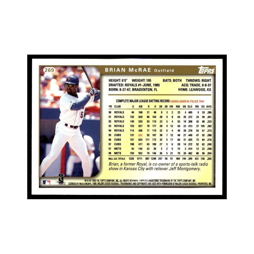 Brian McRae 1999 Topps #269 New York Mets Baseball Card NM