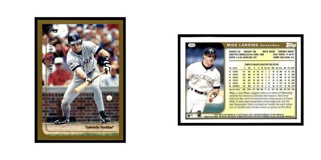 Mike Lansing 1999 Topps #342 Colorado Rockies Baseball Card NM