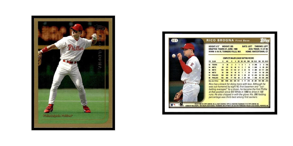 Rico Brogna 1999 Topps #321 Philadelphia Phillies Baseball Card NM
