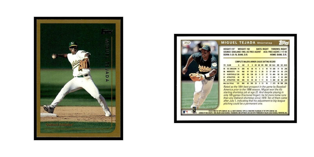 Miguel Tejada 1999 Topps #352 Oakland Athletics Baseball Card NM