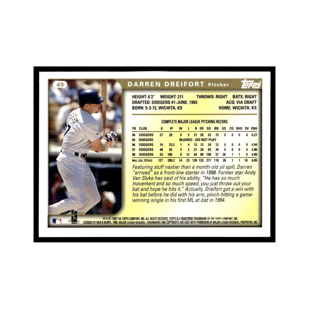 Darren Dreifort 1999 Topps #49 Los Angeles Dodgers Baseball Card NM