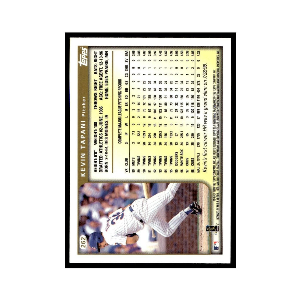 Kevin Tapani 1999 Topps #262 Chicago Cubs Baseball Card NM