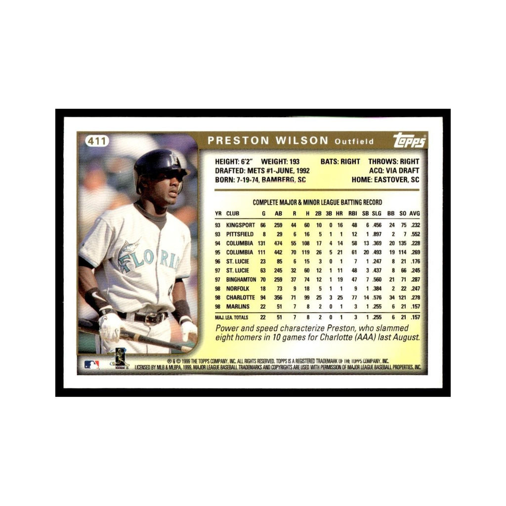 Preston Wilson 1999 Topps #411 Florida Marlins Baseball Card NM