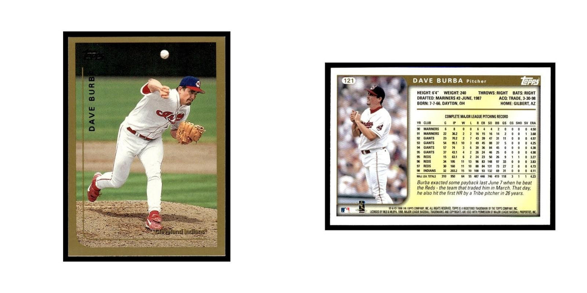 Dave Burba 1999 Topps #121 Cleveland Indians Baseball Card NM