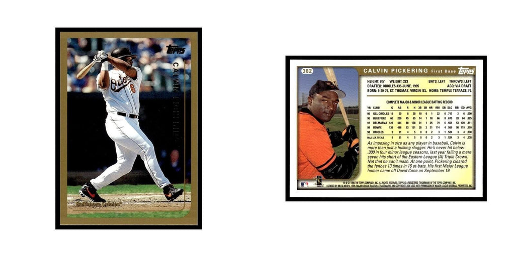 Calvin Pickering 1999 Topps #382 Baltimore Orioles Baseball Card NM