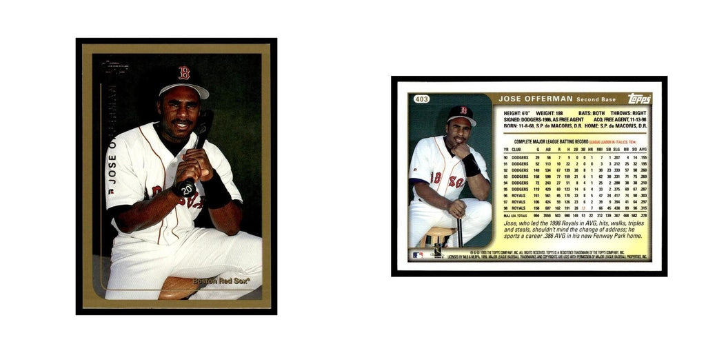 Jose Offerman 1999 Topps #403 Boston Red Sox Baseball Card NM