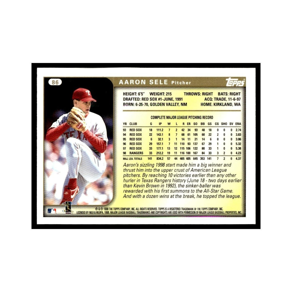 Aaron Sele 1999 Topps #86 Texas Rangers Baseball Card NM