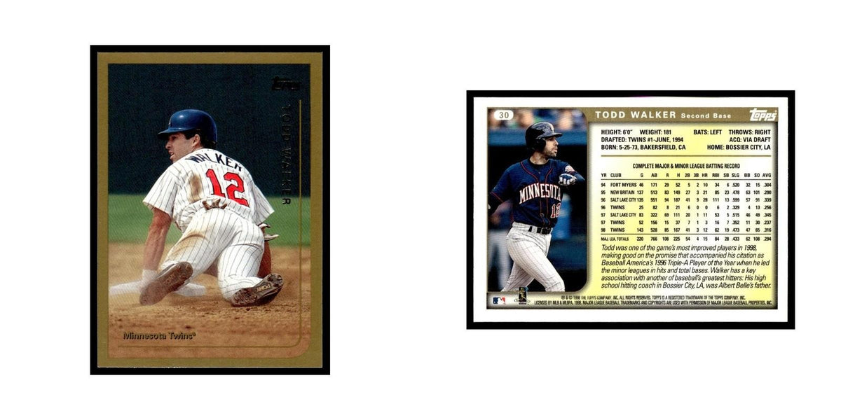 Todd Walker 1999 Topps #30 Minnesota Twins Baseball Card NM