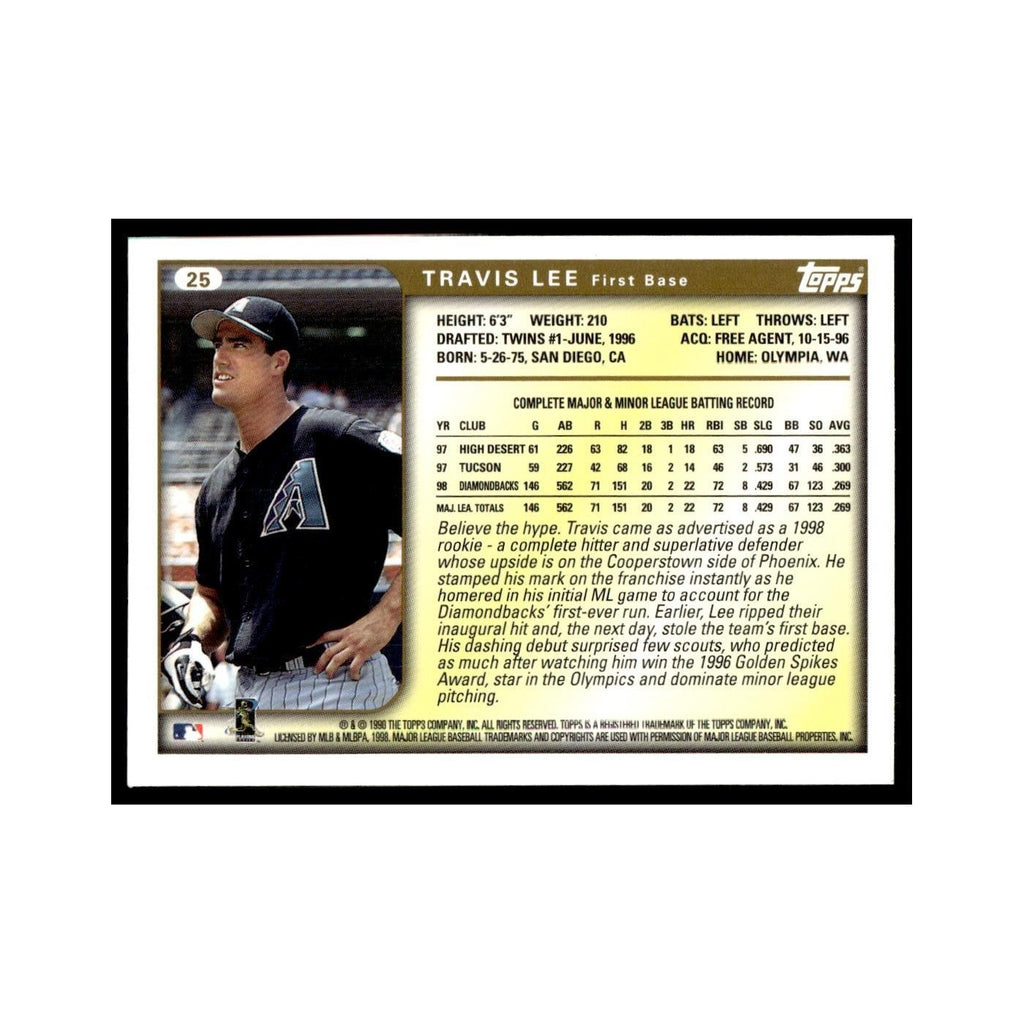 Travis Lee 1999 Topps #25 Arizona Diamondbacks Baseball Card NM