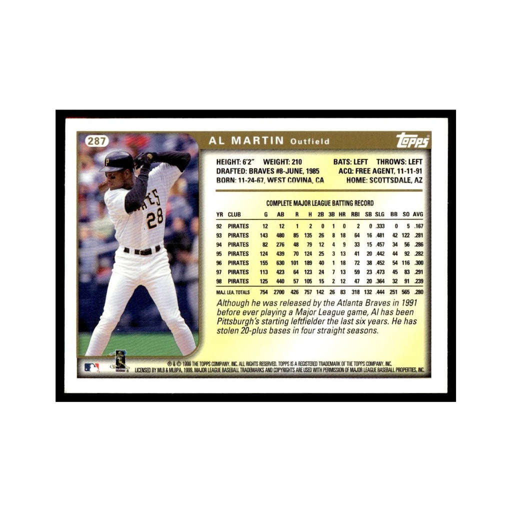 Al Martin 1999 Topps #287 Pittsburgh Pirates Baseball Card NM