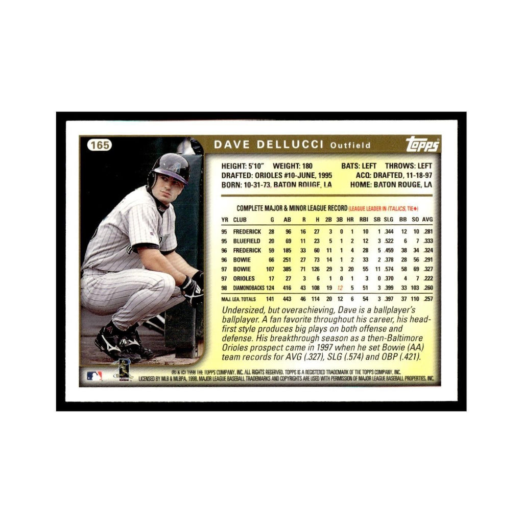 David Dellucci 1999 Topps #165 Arizona Diamondbacks Baseball Card NM