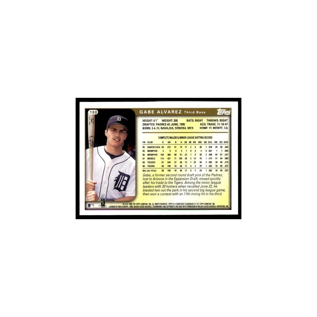 Gabe Alvarez 1999 Topps #188 Detroit Tigers Baseball Card NM