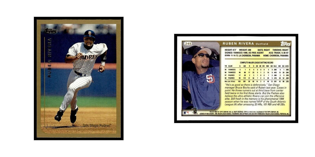 Ruben Rivera 1999 Topps #249 San Diego Padres Baseball Card NM