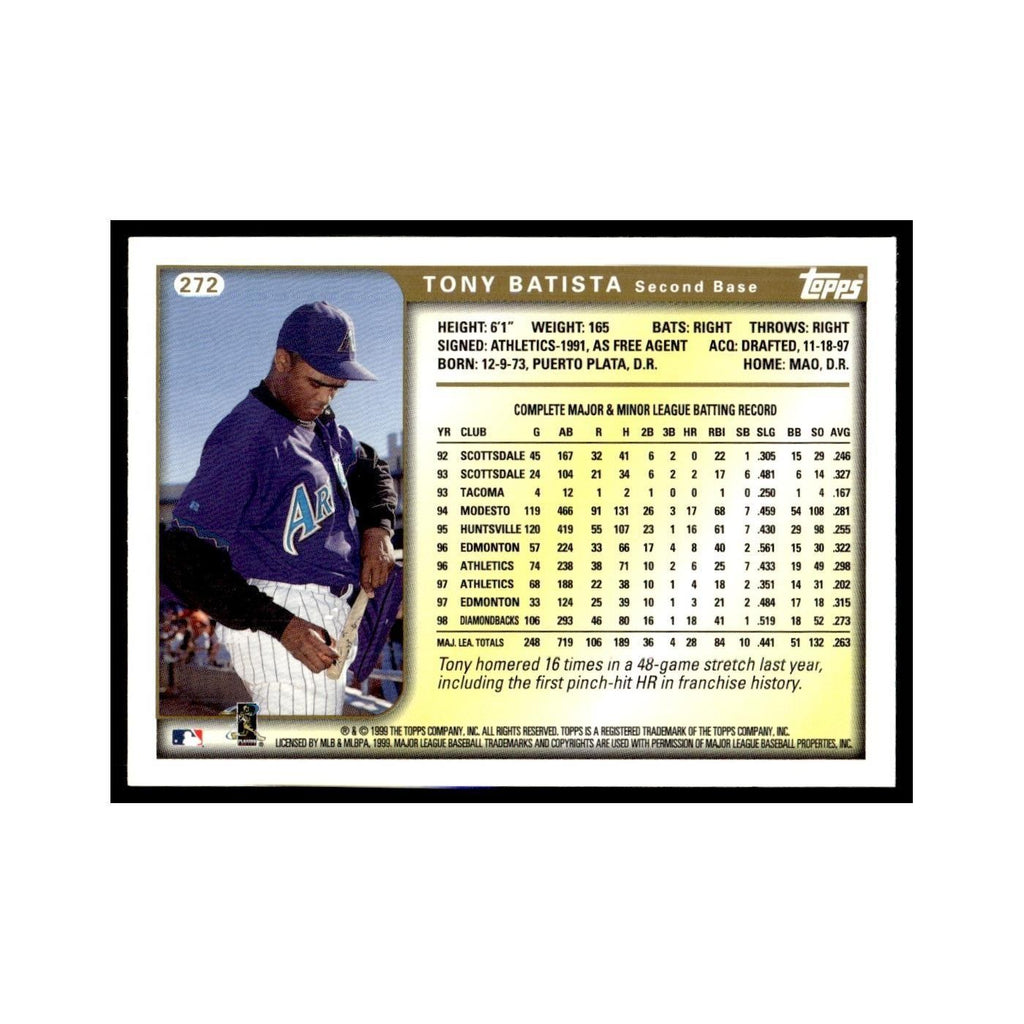 Tony Batista 1999 Topps #272 Arizona Diamondbacks Baseball Card NM