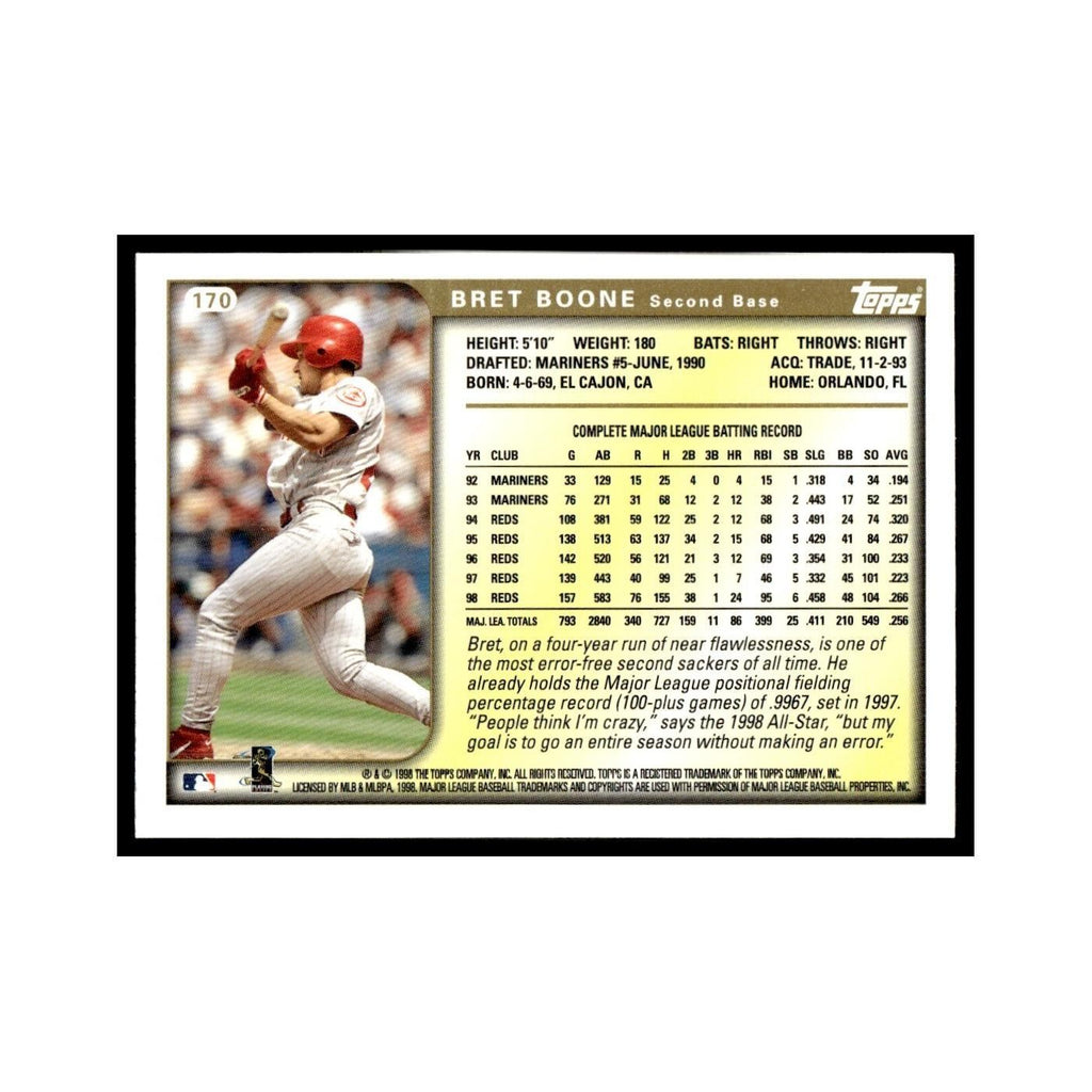 Bret Boone 1999 Topps #170 Cincinnati Reds Baseball Card NM