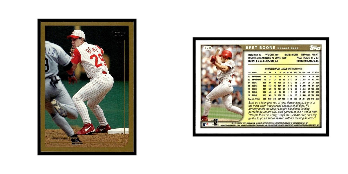 Bret Boone 1999 Topps #170 Cincinnati Reds Baseball Card NM
