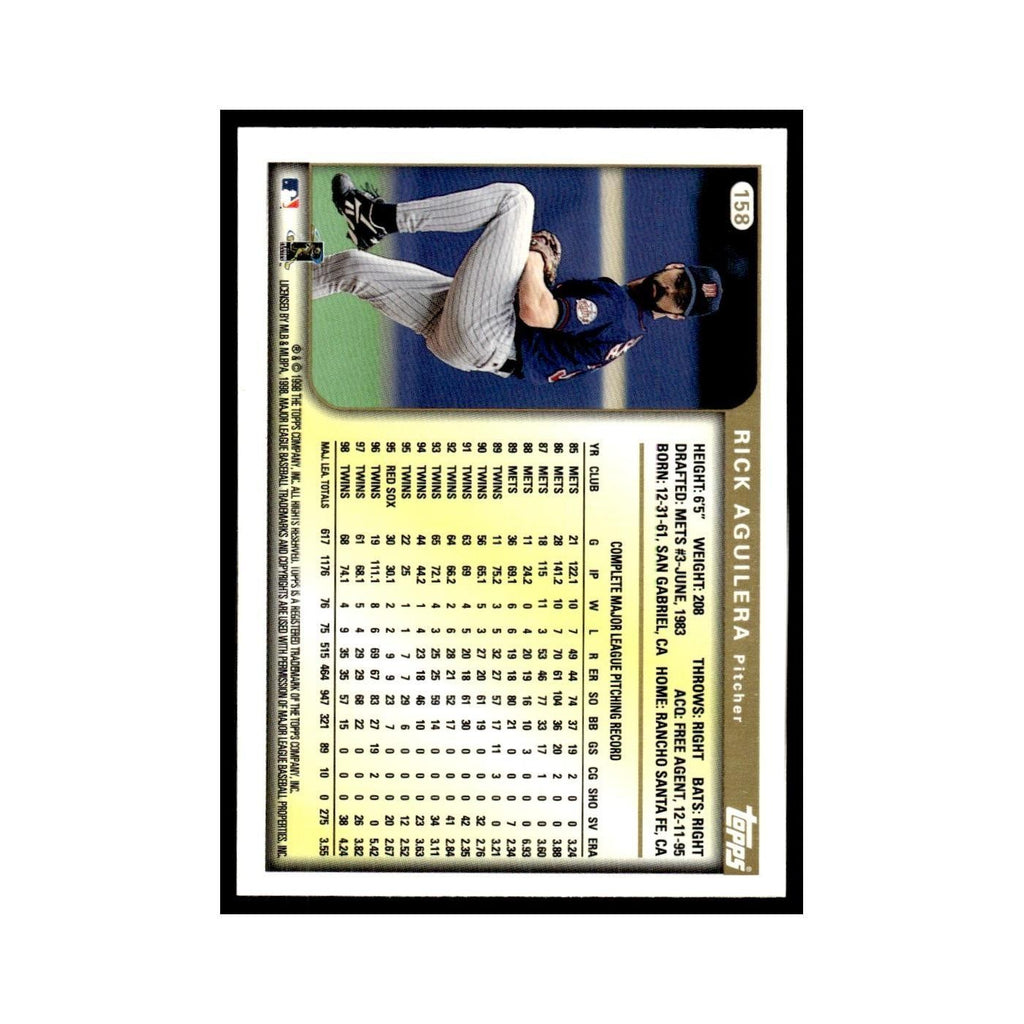 Rick Aguilera 1999 Topps #158 Minnesota Twins Baseball Card NM