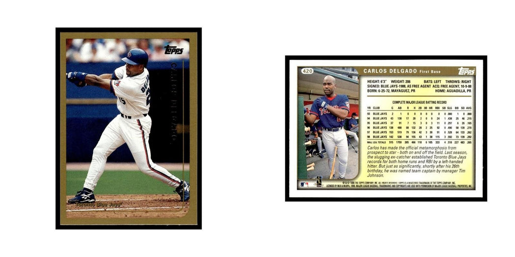 Carlos Delgado 1999 Topps #420 Toronto Blue Jays Baseball Card NM