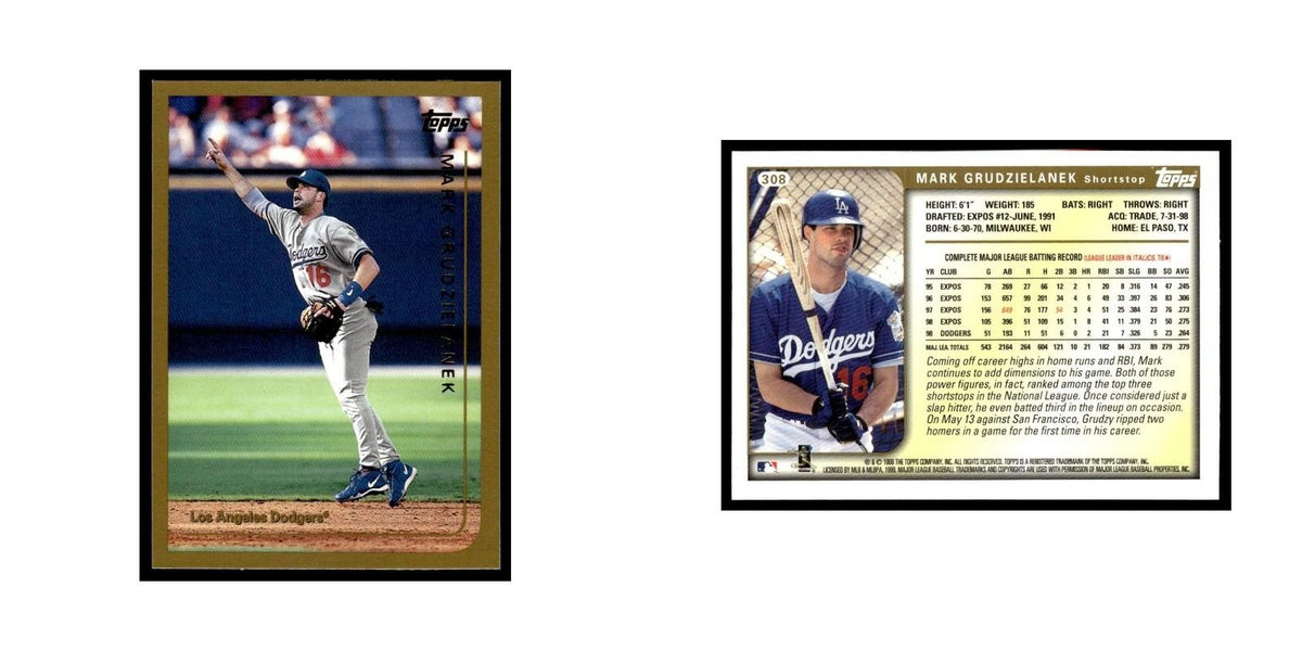 Mark Grudzielanek 1999 Topps #308 Los Angeles Dodgers Baseball Card NM