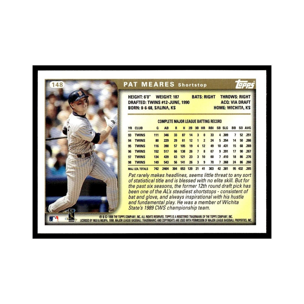 Pat Meares 1999 Topps #148 Minnesota Twins Baseball Card NM