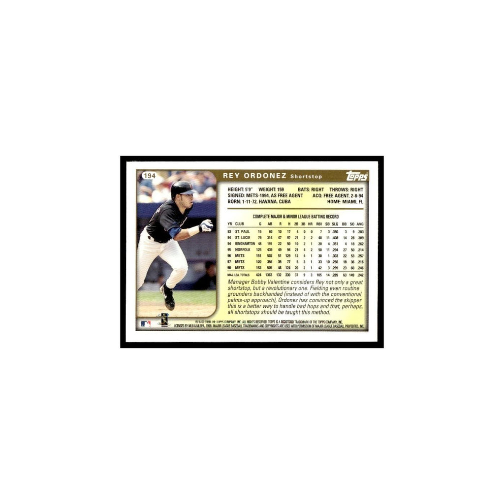 Rey Ordonez 1999 Topps #194 New York Mets Baseball Card NM