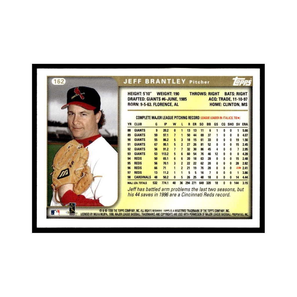 Jeff Brantley 1999 Topps #162 St. Louis Cardinals Baseball Card NM