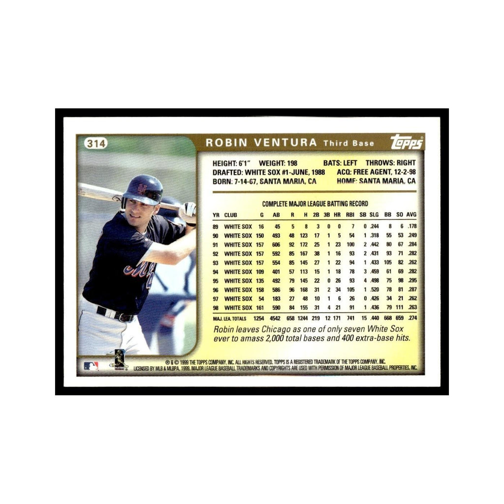 Robin Ventura 1999 Topps #314 New York Mets Baseball Card NM