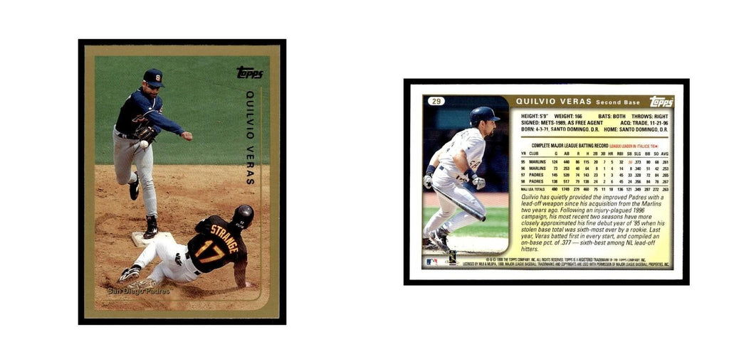 Quilvio Veras 1999 Topps #29 San Diego Padres Baseball Card NM