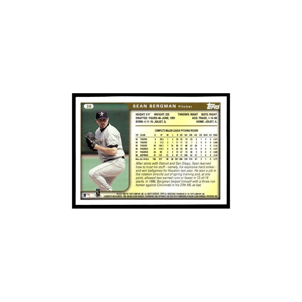 Sean Bergman 1999 Topps #38 Houston Astros Baseball Card NM
