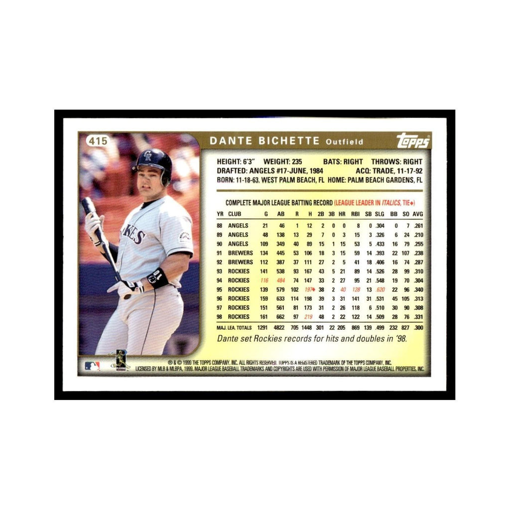 Dante Bichette 1999 Topps #415 Colorado Rockies Baseball Card NM
