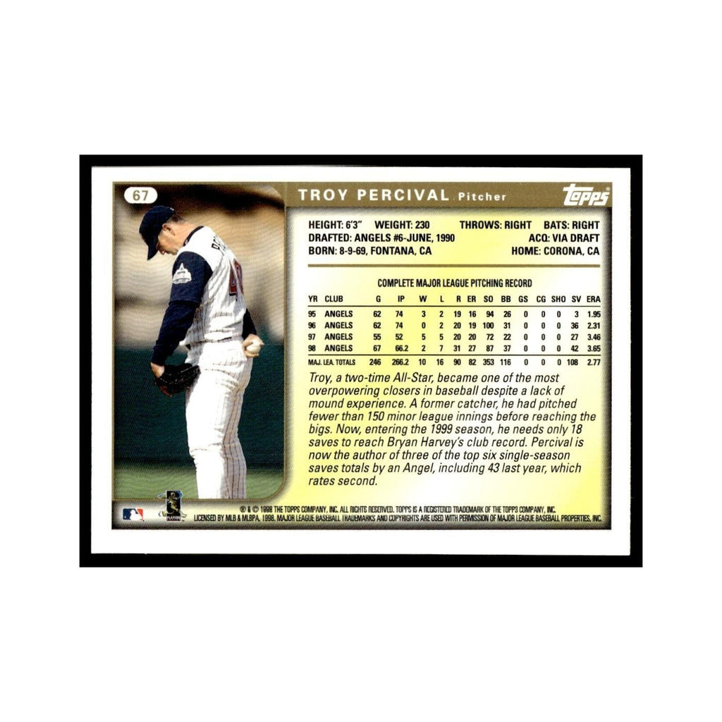 Troy Percival 1999 Topps #67 Anaheim Angels Baseball Card NM