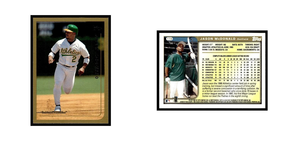 Jason McDonald 1999 Topps #119 Oakland Athletics Baseball Card NM